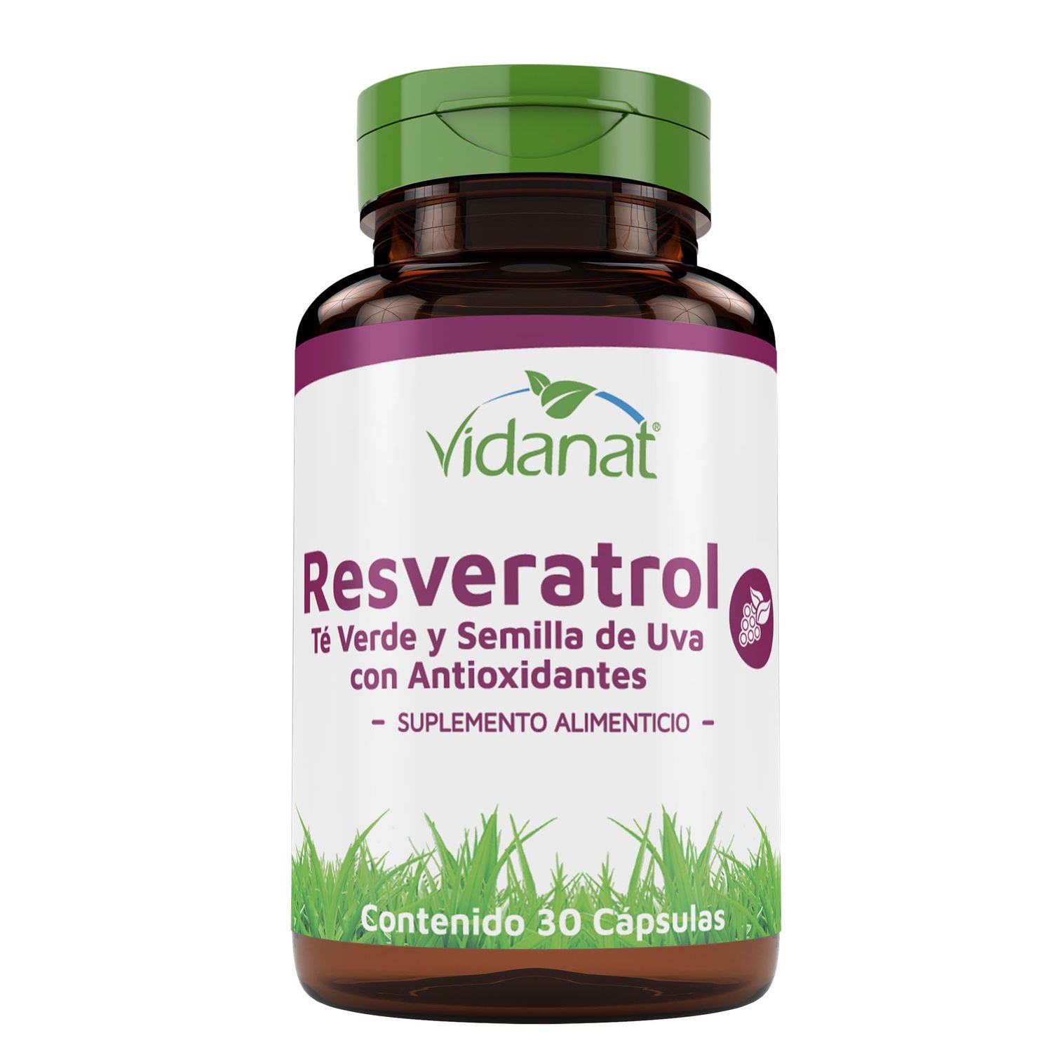 Vidanat Resveratrol 300 mg - Antioxidant Supplement for Heart Health, Anti-Aging, and Immune Support - 30 Capsules (Pack of 1) Green Tea and Grape Seed