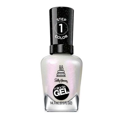 Sally Hansen Miracle Gel, One Gel of a Party Twinkle Whites, Long Lasting, Gel-Like Formula, No UV Lamp Needed, White Nail Polish