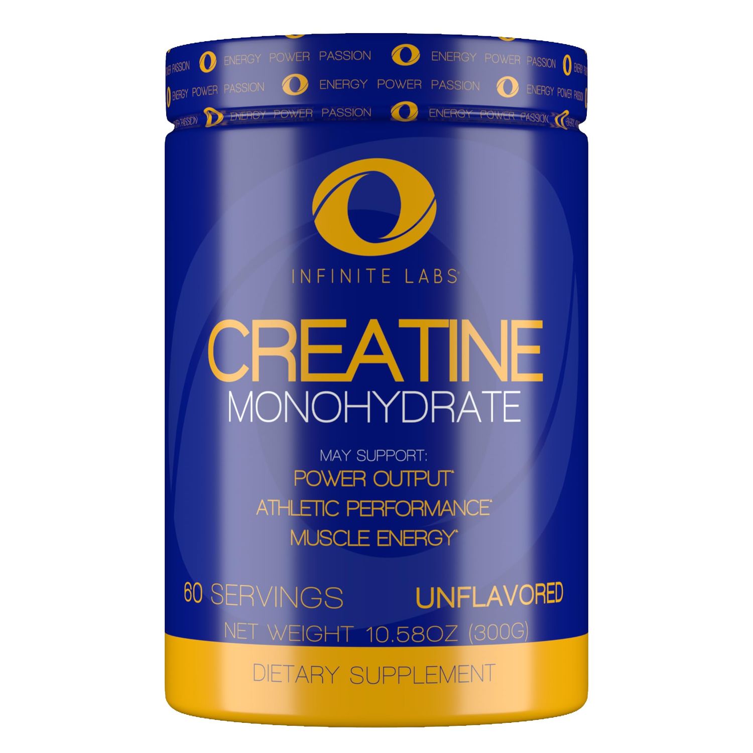 Infinite Labs Creatine Monohydrate Supplement | Unflavored Amino Acid Powder | Supports Muscular Power, Cellular Energy, and Cognitive Performance | 0.58 oz, 300 Grams, 60 Servings