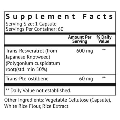 VitaMonk Resveratrol with Pterostilbene 600mg/60mg - No Artificial Fillers Healthy Aging and Longevity Supplement - 60 Capsules - Precise Formula with Trans Pterostilbene Resveratrol Supplements