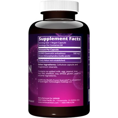 MRM Nutrition Quercetin| Immune Cardiovascular Health | 500mg per Serving | Made with QU995: Worlds purest quercetin | Antioxidant Status | 60 Servings