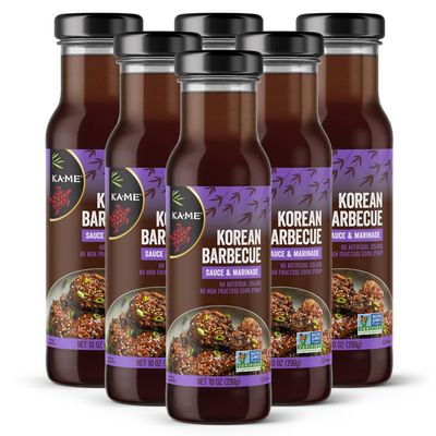 Ka Me Korean BBQ Sauce &amp; Marinade, No High Fructose Corn Syrup, No Artificial Colors, Non-GMO, 10 Fluid Ounce (Pack of 6)