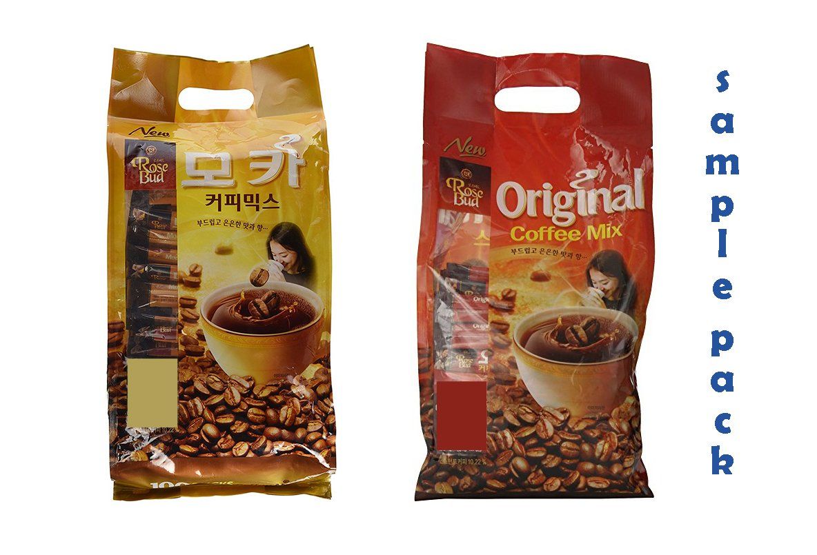Korean Rosebud Original / Mocha Instant Coffee Mix Sample pack (20 Sticks)