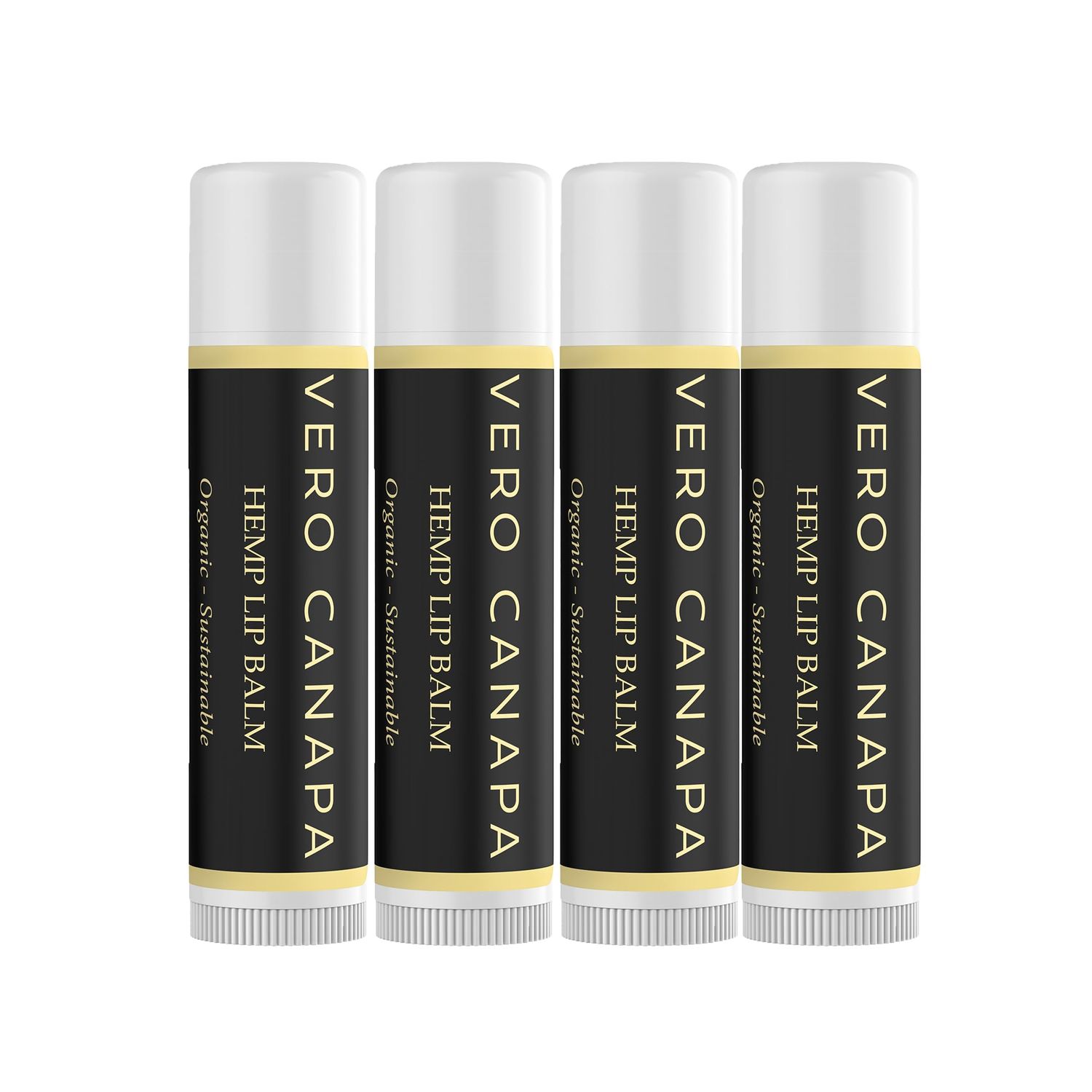 Vero Canapa Organic Hemp Lip Balm with SPF 15 - Conditioning Lip Mask and Lip Balm for Instant Moisture, Shine and Hydration - Soothing Lip Care - Vanilla (4 Pack)