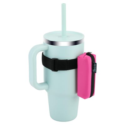 Beautyflier Water Bottle Lipstick Keychain Holder, Lip Balm Sleeve Pouch, Lipstick Attachment for Stanley 40oz Tumbler Cup, Lip Gloss Holder Keychain for Women Girls Travel Accessories (Hot Pink)