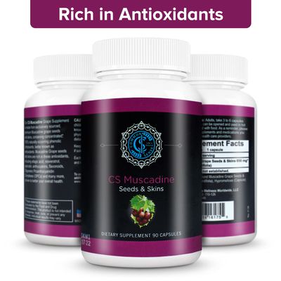 Commonsense Pure Muscadine Grape Seed and Skin Extract Capsules - Powerful Antioxidants for Heart Health and Boosting Your Immune System - 90 Capsules.