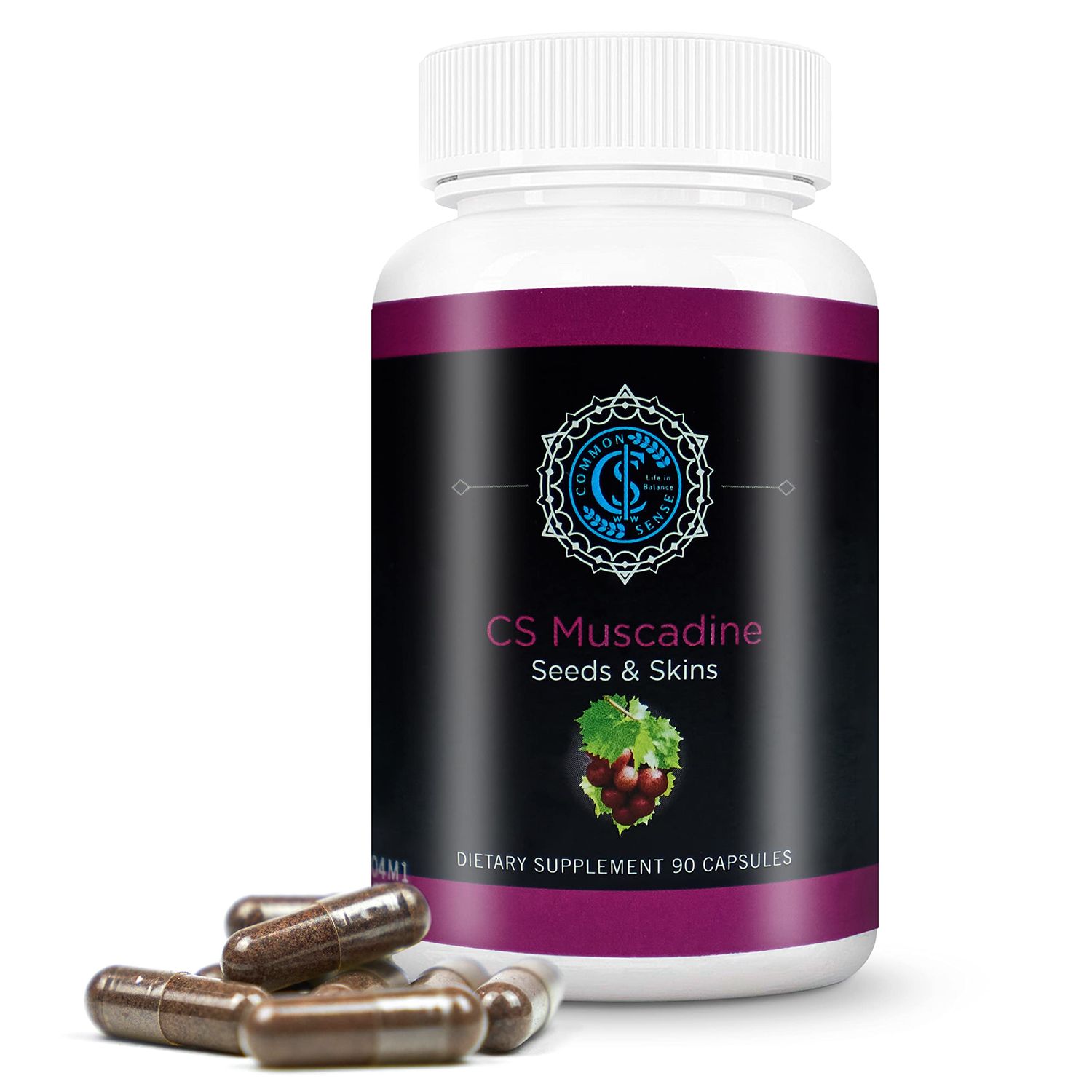 Commonsense Pure Muscadine Grape Seed and Skin Extract Capsules - Powerful Antioxidants for Heart Health and Boosting Your Immune System - 90 Capsules.