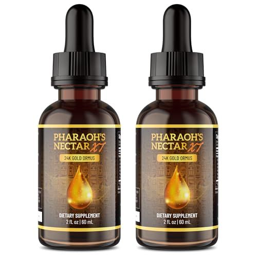 Nutraville Ultra-Pure, 99.9 Liquid Gold - 24K Monoatomic Gold Ormus - Third Eye Awakening, Pineal Gland Decalcification, Awaken DNA, Unlock Light Speed Manifestation - Pharaoh&#39;s Nectar XT, 2 Pack