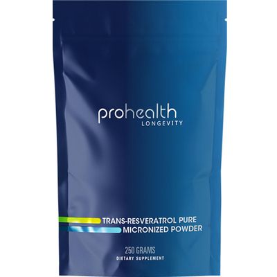 ProHealth Longevity Bulk Trans Resveratrol Powder 250 Grams - Pure Pharmaceutical Grade, 1000 mg per Scoop, Superior Absorption and Bioavailability