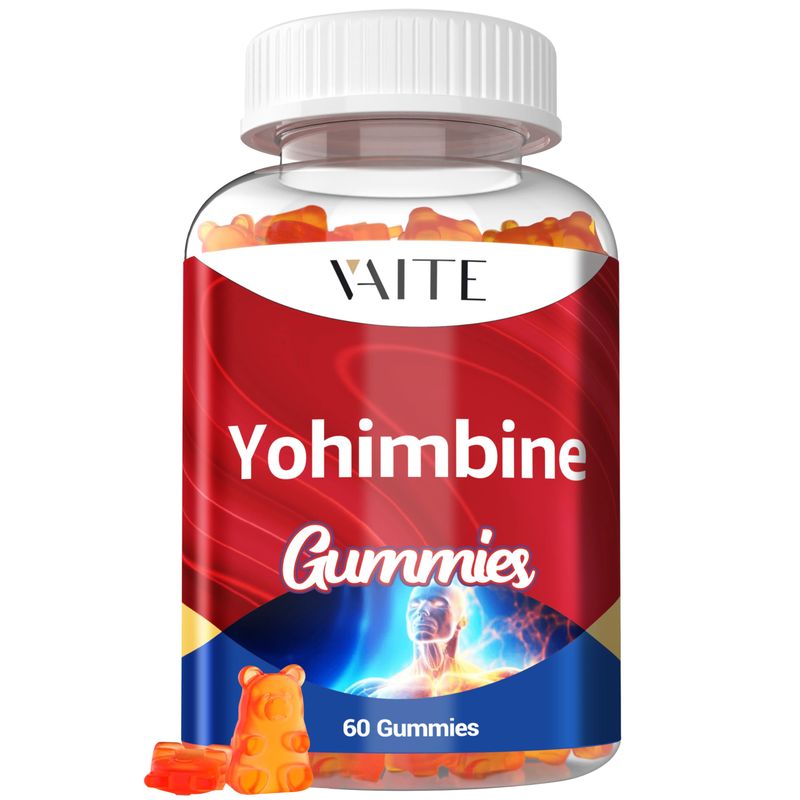 Yohimbine HCl Gummy 15mg - Sugar-Free, Non-GMO Energy &amp; Endurance Support for Men and Women, Antioxidants, Yohimbe Bark Extract, Improve Performance - Supports Energy Production - 60 Gummies