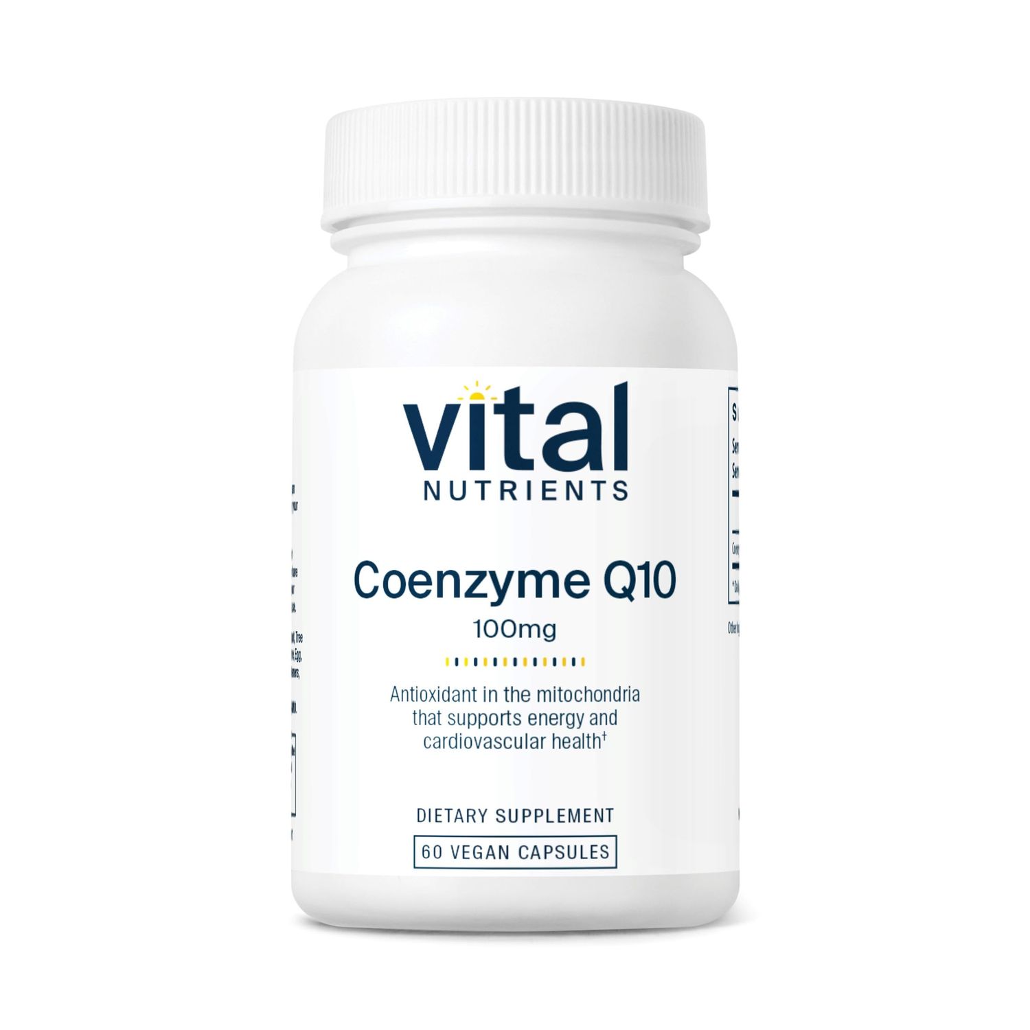 Vital Nutrients CoQ10 100mg | Vegan Supplement | CoEnzyme Q10 from Ubiquinone | Potent Antioxidant to Support Heart Health and Energy Levels | Gluten, Dairy and Soy Free | Non-GMO | 60 Capsules