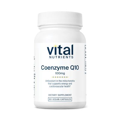 Vital Nutrients CoQ10 100mg | Vegan Supplement | CoEnzyme Q10 from Ubiquinone | Potent Antioxidant to Support Heart Health and Energy Levels | Gluten, Dairy and Soy Free | Non-GMO | 60 Capsules