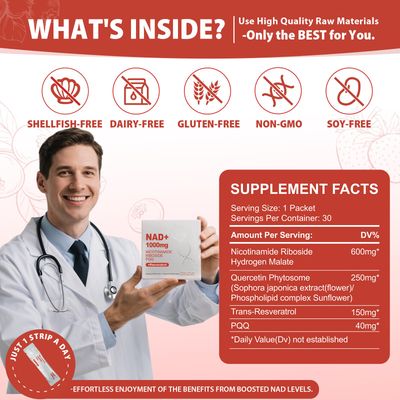 ZOROAHER 1000mg High-Potency NAD Liquid Supplement, Nicotinamide Riboside & Resveratrol with PQQ, Boosts Cellular Energy, Focus & Healthy Aging - 1 Pc