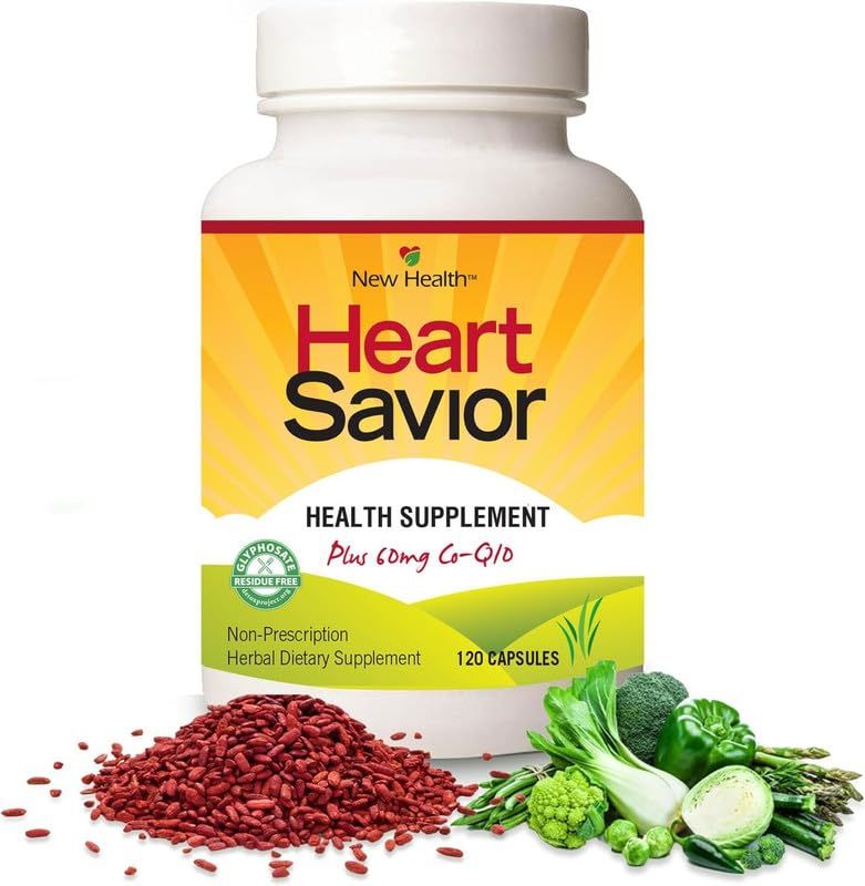Natural Supplement with CoQ10, Red Yeast Rice, Niacin, Policosanol and Guggul. The Natural Way. by New Health Plus 60 MG Co-Q10 (120 caps)
