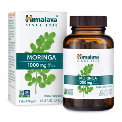 Himalaya Moringa, 60 Capsules, Green Superfood for Antioxidant Support and Wellness, 1000 mg, 1 Month Supply, Non-GMO Project Verified, Vegan, Gluten Free Supplement, Additive Free