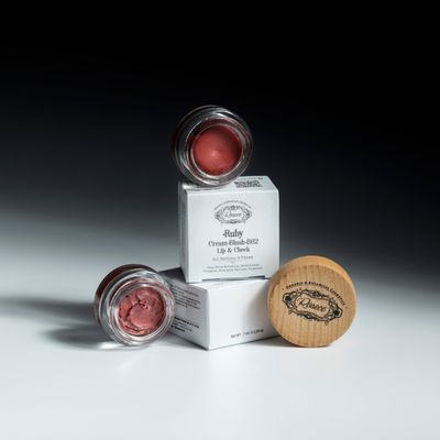 ROSECE - 2-in-1 Cream Cheek Blush Lip Color | Natural Mineral pigment | Soft Lips with natural oils and Vitamin E | 100 Plant ingredients, Vegan (Sweet RED/Shimmery-RUBY, 0.25fl oz)