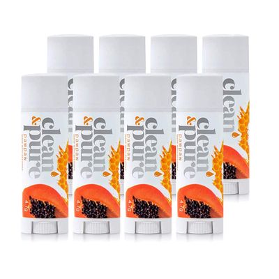 Clean &amp; Pure Lip Balm 8-Pack (Pawpaw) | Lip Care Set With 100 All Natural Beeswax and Vitamin E Oil | Flavored Lip Balm for Dry, Chapped Lips | Made in Australia