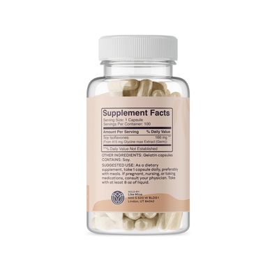 Like Mine Soy Isoflavones (100 Capsules), Pure &amp; Natural, Dietary Supplement, No Fillers