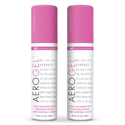 TRI Design Aerogel Hairspray - Strong Hold Hair Finishing Spray for Volumizing &amp; Control, Flexible Styling for All Hair Types, Non-Sticky and Scented - For Women and Men - Travel Size Pack of 2 (3 Oz)
