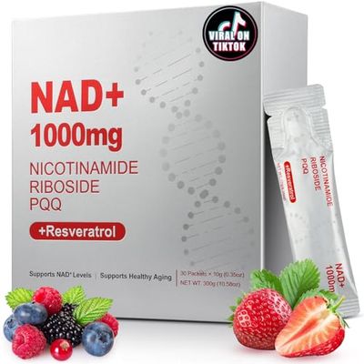 ZOROAHER 1000mg High-Potency NAD Liquid Supplement, Nicotinamide Riboside &amp; Resveratrol with PQQ, Boosts Cellular Energy, Focus &amp; Healthy Aging - 1 Pc