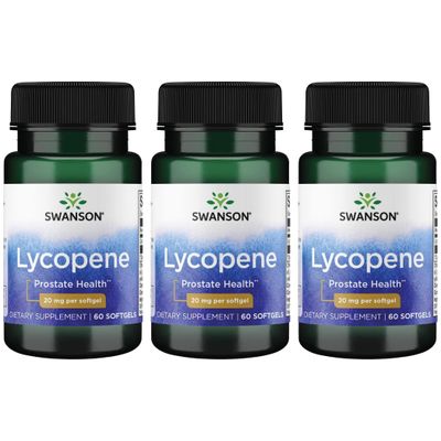 Swanson Lycopene - Natural Supplement Promoting Prostate Health, Heart Health, &amp; Supports Blood Pressure Within The Normal Range - Mens Health Supplement - (60 Softgels) (3 Pack)