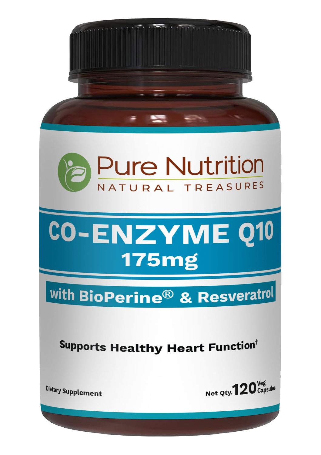 Pure Nutrition Bio Coenzyme Q10-175mg | 120 Veg Caps | CoQ10 with Bioperine &amp; Arjuna Extract | Nutrient-Rich Botanicals for Daily Wellness | Non-GMO