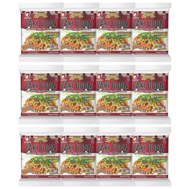Otafuku Yaki Udon Japanese Stir-Fry Noodles Kit Sukiyaki Flavor, 2 Servings (Pack of 12)