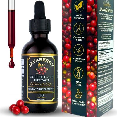 OhmYes Javaberry Antioxidant Energy Supplement - Polyphenol Supplement - Rich Nootropic Superfruit for Brain Fog, Focus &amp; Clean Energy - Coffee Fruit Extract Liquid Drops - 60ml (30 Servings)