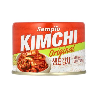 SEMPIO Canned Kimchi Original - Ready-to-Eat Traditional Korean Spicy Fermented Napa Cabbage for Rice Bowls, Ramen, Eggs, Bibimbap, Grilled Meats (Pack of 1/5.64oz / 160g, Vegan, Gluten-Free)