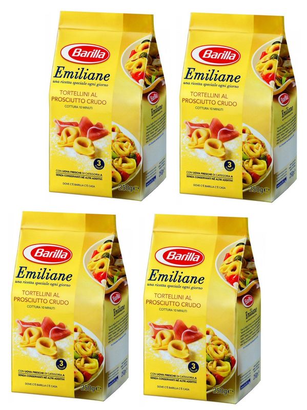 Barilla: &quot;Emiliane&quot; Dried Tortellini with Meat 8.8 Ounce (250g) Packages (Pack of 4) Italian Import