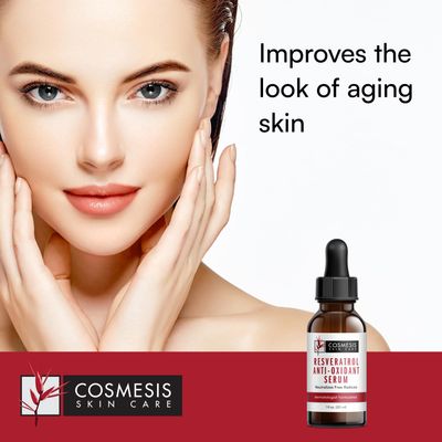 Resveratrol Anti-Oxidant Serum - Combat Aging with Antioxidants from Tea Polyphenols &amp; Resveratrol - 1 fl oz - Cosmesis