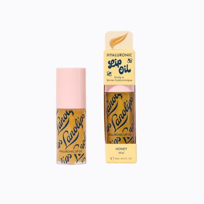 Lanolips Hydrating Lip Oil - Plumping Lip Gloss Infused with Lanolin Oil, Hyaluronic Acid &amp; Vitamin E - Non-Sticky, Glossy Finish Beauty Products - Honey (0.2 Fl oz)