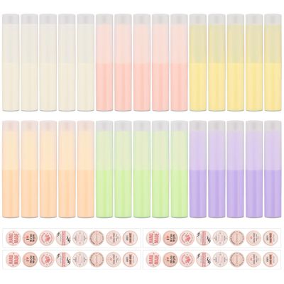 30Pcs 0.14oz Twist up Lip Balm Tubes, Colorful Rotatable Empty Lip Balms Container, Plastic Refillable Lip Balm Bottles With Stickers for DIY Handmade Lip sticks,Chapsticks,Solid Perfume
