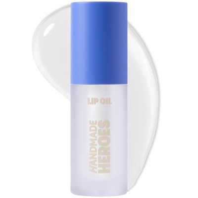 Handmade Heroes 100 Natural Vegan Lip Oil with Squalane Non-Sticky Lip Gloss Moisturizing, Shiny, Nourishing Korean Lip Gloss - Super Glaze (Clear)