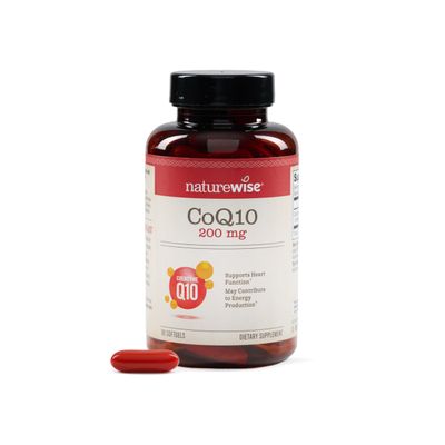 NatureWise CoQ10 200mg Softgels, High Potency Ubiquinone - Coenzyme Q10 Supplement - Antioxidant for Heart Health Energy - Vegan, Non-GMO, Gluten-Free - 90 Count3-Month Supply