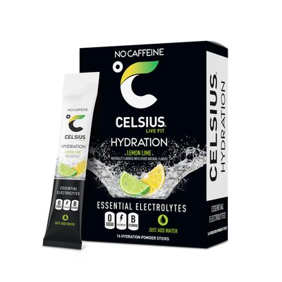 CELSIUS Hydration Lemon Lime, Sugar Free Electrolyte Hydration Drink Mix (Pack of 14)