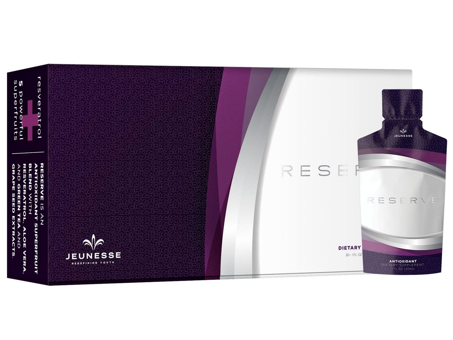 Reserve - Antioxidant Superfruit Blend with Resveratrol, Aloe Vera, Green Tea and Grape Seed Extract, 1 fl oz, Pack of 30