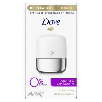 Dove Refillable Deodorant Starter Kit 0 Aluminum Coconut &amp; Pink Jasmine Aluminum Free Deodorant 1.13 oz