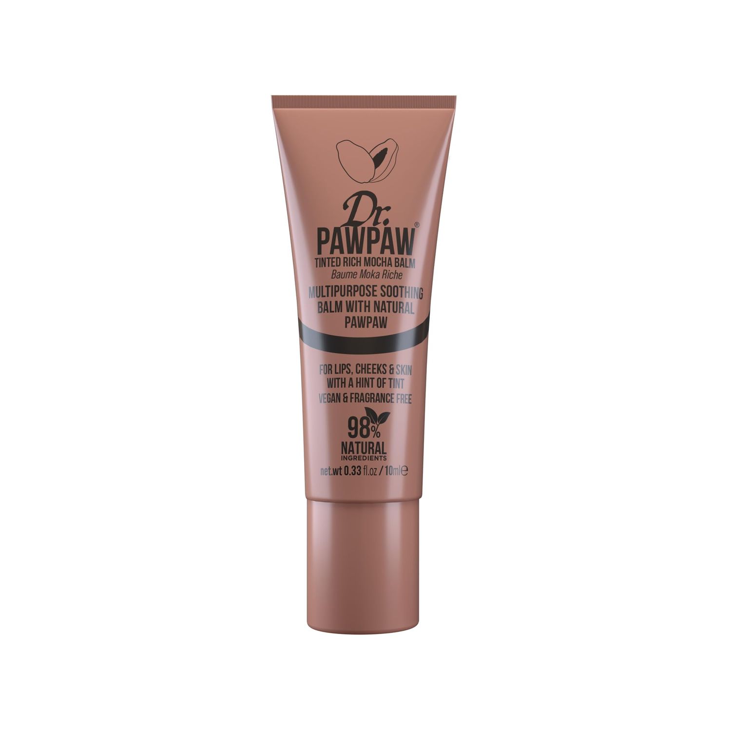 Dr. PawPaw Multipurpose Tinted - Lip Moisturizer with Buildable Color - Natural Tinted Lip Balm - Lip Balm for Sensitive Skin - Rich Mocha - 0.33 oz