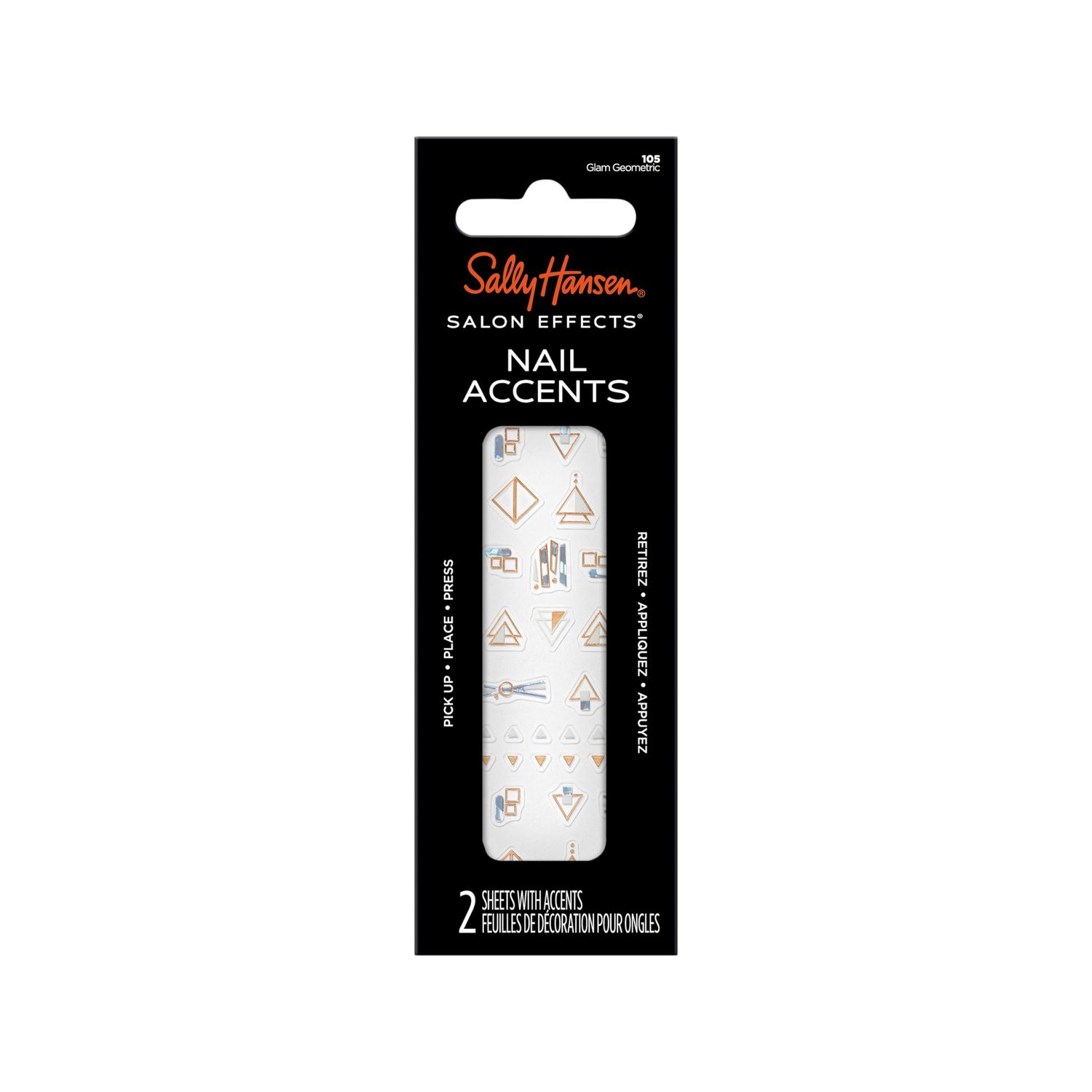Sally Hansen Salon Effects Nail Accents, Glam Geometric, Nail Art Decals, Easy to Use, No Commitment, Use On Nail Polish or Bare Nails, Mix and Match