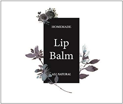 ZZYBIA Homemade Skincare Products Adhesive Labels Stickers for Lip Balm Handcream Candle Container Tubes 20pcs (Lip Balm - Black &amp; White)