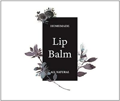 ZZYBIA Homemade Skincare Products Adhesive Labels Stickers for Lip Balm Handcream Candle Container Tubes 20pcs (Lip Balm - Black &amp; White)