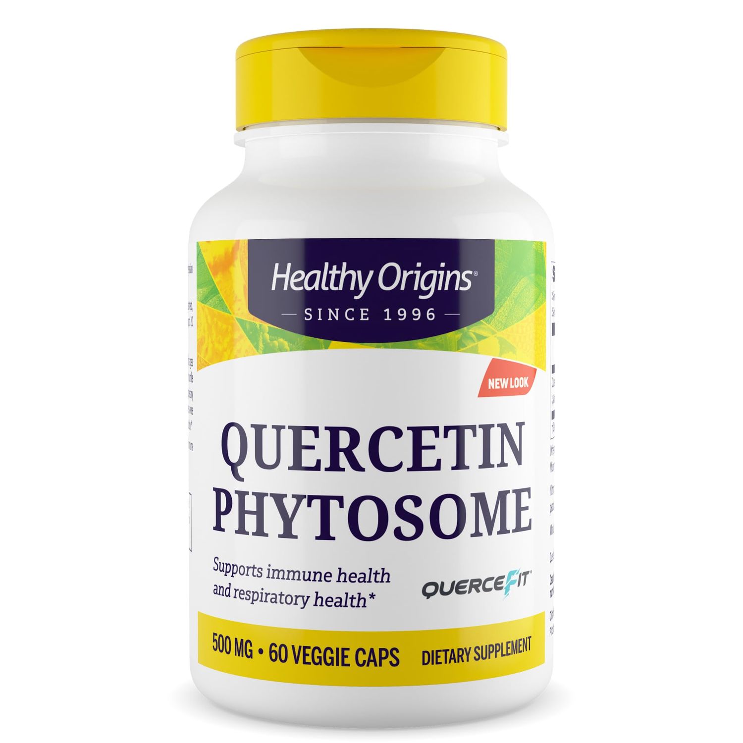 Healthy Origins Quercetin Phytosome 500 mg - Quercetin Supplements for Immune Support &amp; Respiratory Support - Vegan, Non-GMO &amp; Gluten-Free Quercetin Supplement - 120 Veggie Capsules