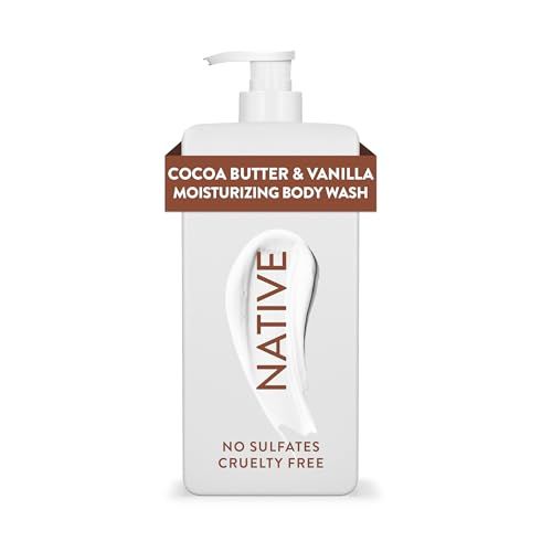 Native Moisturizing Body Wash Contains Naturally Derived Ingredients | for Women &amp; Men, Sulfate, Paraben, &amp; Dye Free Leaving Skin Soft &amp; Hydrated | Cocoa Butter &amp; Vanilla 18 oz