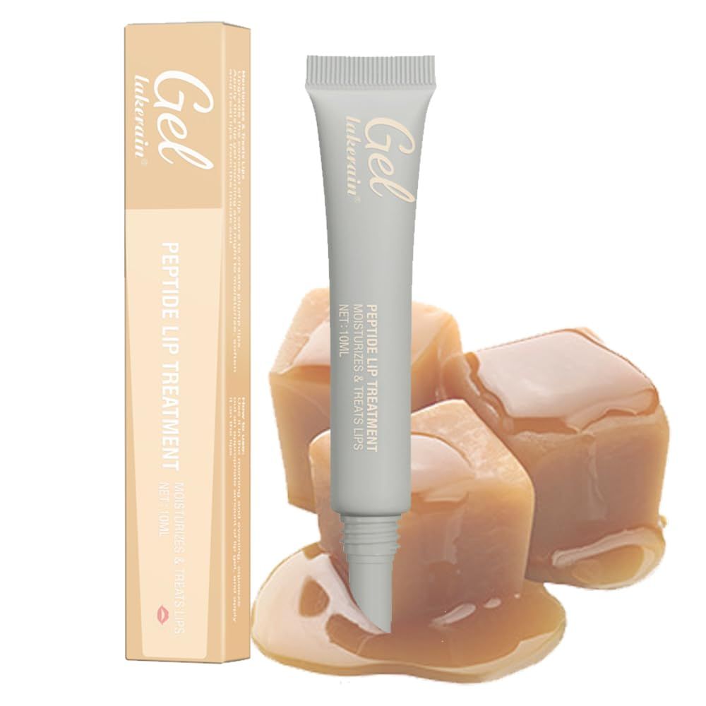 Lip Gel Petitfour Lip Treatment, Hydrating &amp; Moisturizing Lip Care for Soft, Smooth Lips, Natural Gloss Finish, Fruit-Flavored Lip Mask &amp; Glowy Balm for Dry, Chapped Lips (10ml, 03Caramel)