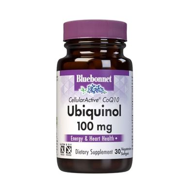 Bluebonnet Nutrition Cellular Active CoQ10 Ubiquinol 100 mg, Energy &amp; Heart Health, Non-GMO, Gluten-Free, Soy-Free, Vegetarian Friendly, 30 Vegetable Softgels, 30 Servings