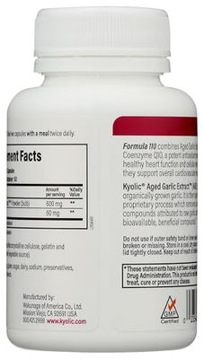 Kyolic Aged Garlic Extract Formula 110 CoQ10 Cardiovascular, 100 Capsules