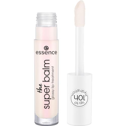 essence | The Super Balm Glossy Lip Treatment | 10 Hour Hydrating Lip Balm for Glossy Finish with Shea Butter &amp; Vitamin E | Vegan &amp; Cruelty Free