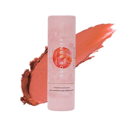 MADRE LUNA AYURVEDIC SKIN CARE, Cheeks &amp; Lips, Natural Look, Deep Hydratation. (Venus Rose) This natural-look tint offers deep hydration, antioxidant benefits, enriched with Ashwagandha and Manjistha.