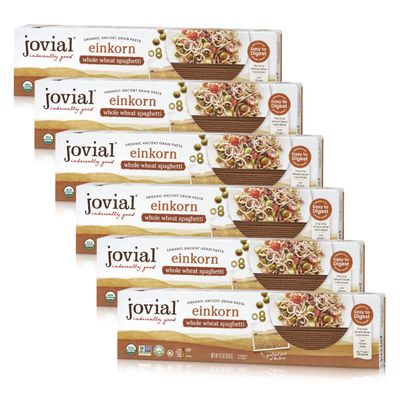 Jovial Einkorn 100 Organic Whole Grain Spaghetti - Einkorn Pasta, High Protein, Non-GMO, USDA Certified Organic, Lower Carb, Delicious Pasta Made in Italy - 12 Oz, 6 Pack